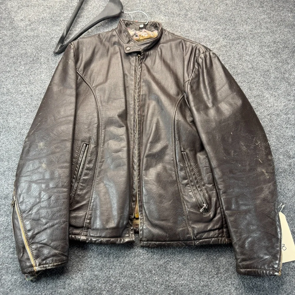 Vtg Bermans Leather Motorcycle Jacket 38 MIB Men In Black Sony Pictures Costume